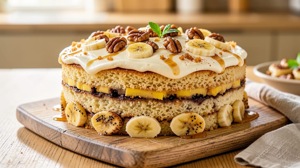 Anna Olson's Banana Cake Recipe: Moist Vanilla Layers With Spiced Crunch Top