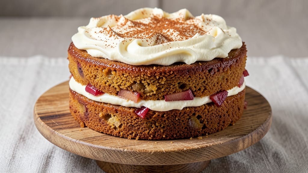 Apple Spice Cake Recipe with Cream Cheese Frosting: Warm Apple Streusel Crown Over Moist Cake Layers