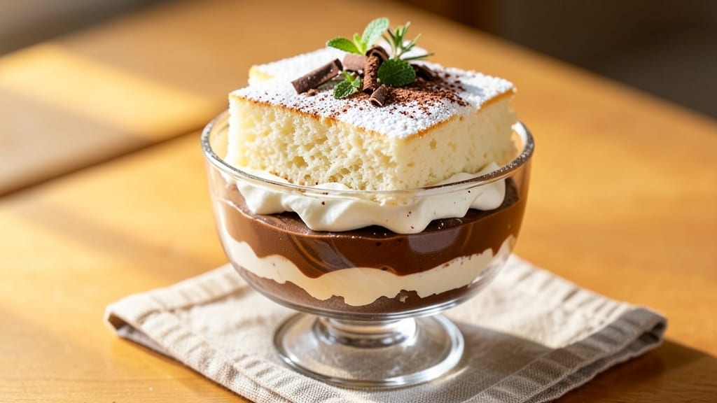 Angel Food Cake and Chocolate Pudding Recipe: Two-Layered Dessert Magic