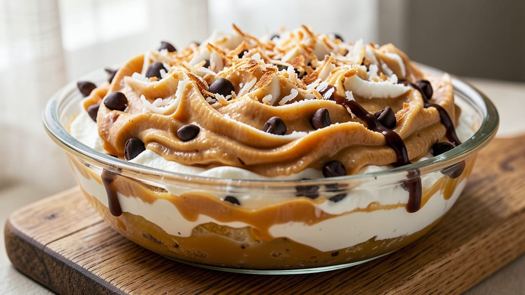 Almond Joy Cake Filling Recipe: No-Bake Coconut-Caramel Swirl Magic