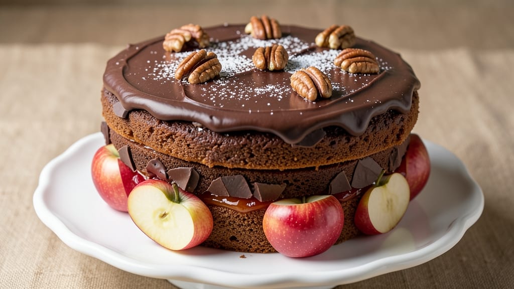 Apple Egg Chocolate Cake Recipe: Moist Layers with Apple-Caramel Swirls