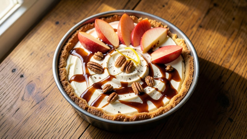 Apple Caramel Brandy Cheesecake Recipe: Boozy Crunch-Covered Apple Bliss