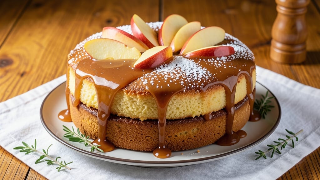 Paula Deen's Apple Caramel Cake Recipe: Warm Spiced Layers and Gooey Caramel Rivers