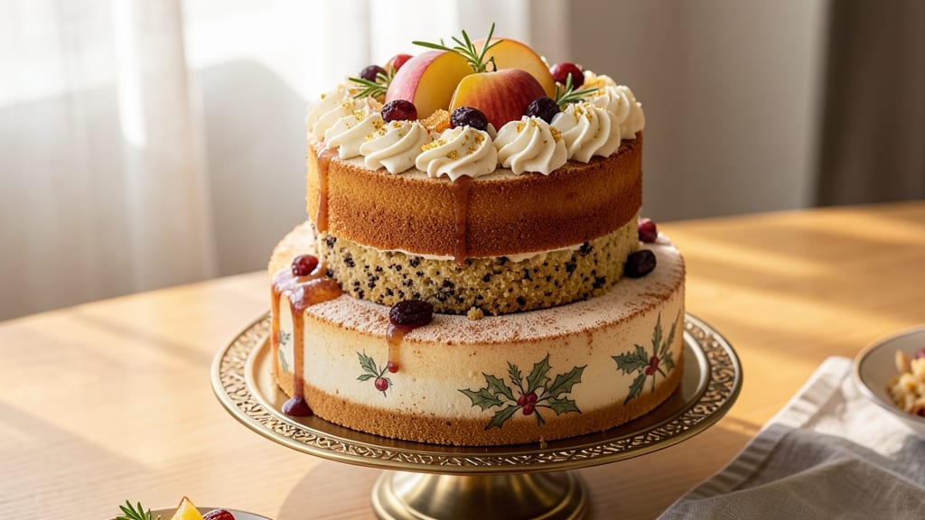 Apple Christmas Cake Recipe: Spiced Fruit Layers and Buttery Streusel Crown