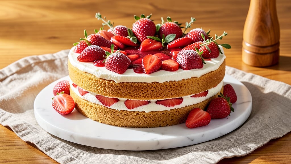 Ambrosia Bakery Fresh Strawberry Cake Recipe: Layered Vanilla Buttercream and Juicy Berries