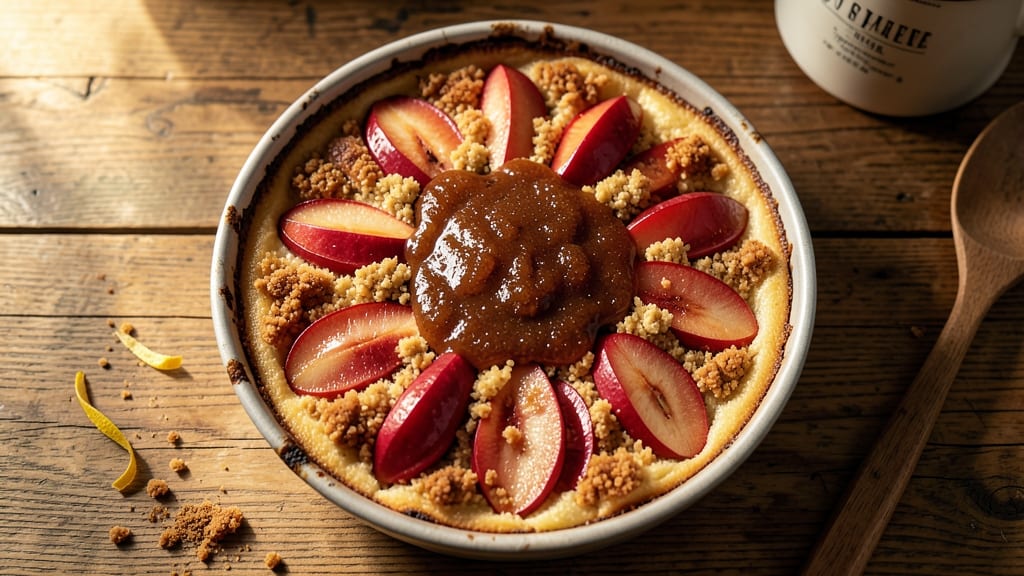 Apple Upside Down Cake Recipe Using Cake Mix: Warm Caramelized Apples and Buttery Streusel Top