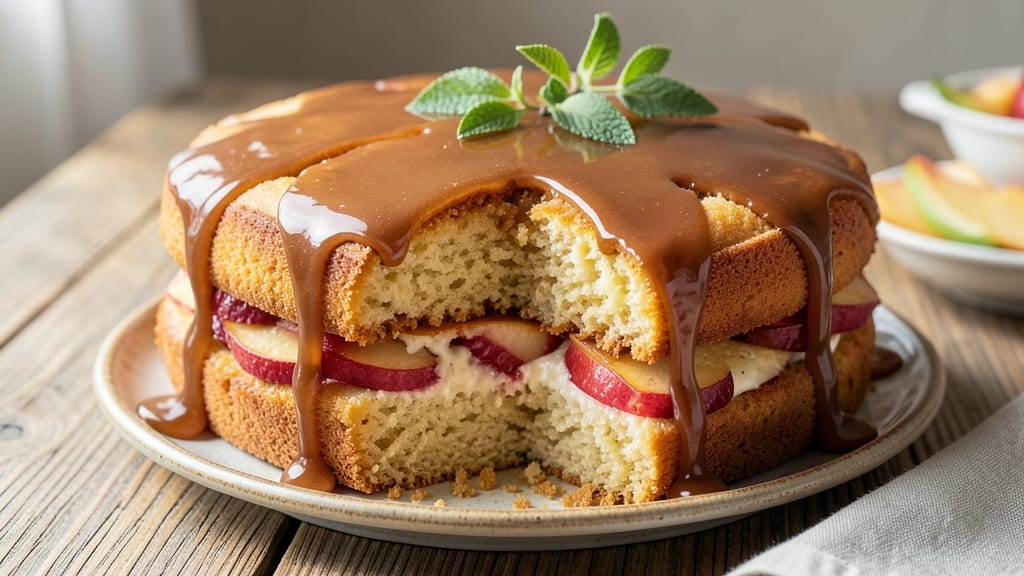 Apple Cake Recipe With Caramel Icing: Spiced Apple Layers and Buttery Caramel Drizzle