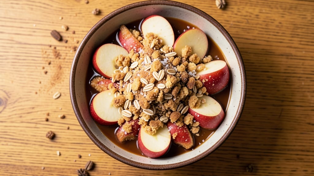 Apple Crisp Recipe Made With Yellow Cake Mix: Warm Spice Streusel Over Moist Apple Filling