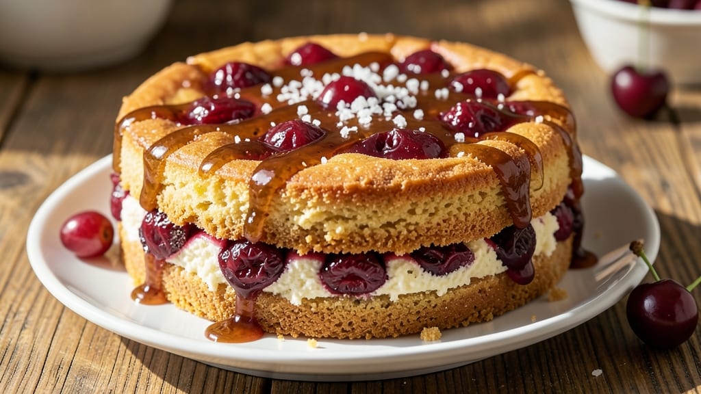 Amarena Cherry Cake Recipe: Bright, Bursting Cherries and Almond Crunch