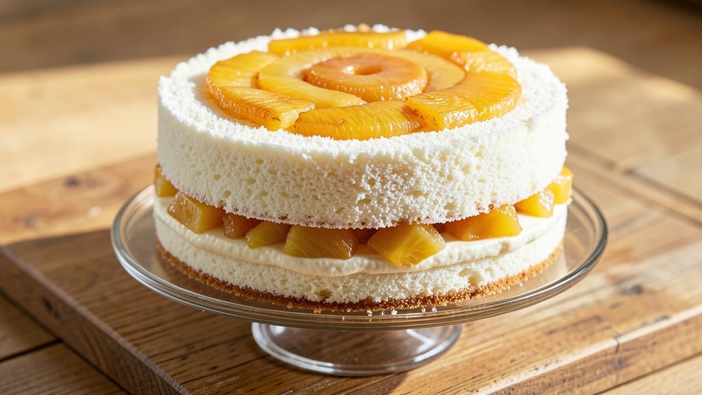Angel Food Cake with Canned Pineapple Recipe: Tropical Lightness in Three Layers