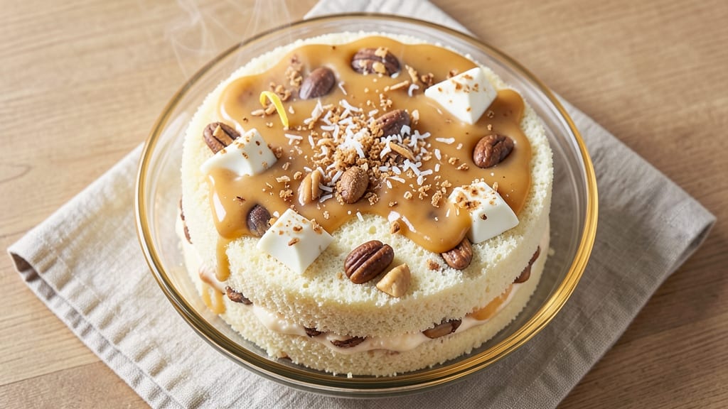 Almond Joy Poke Cake Recipe: Tropical Nutty Layers With Caramelized Coconut Crunch