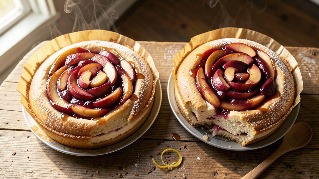 Apple Magic Cake Recipe: Warm Spiced Apple Filling in Buttery Layers