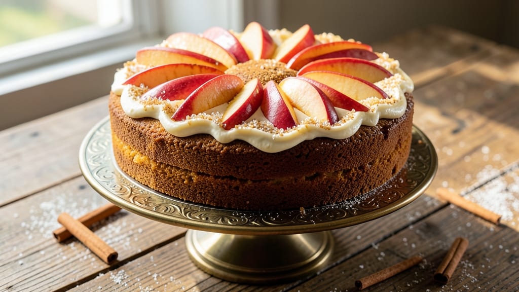 Apple Snickerdoodle Cake Recipe: Spiced Apple Streusel Over Vanilla Swirls