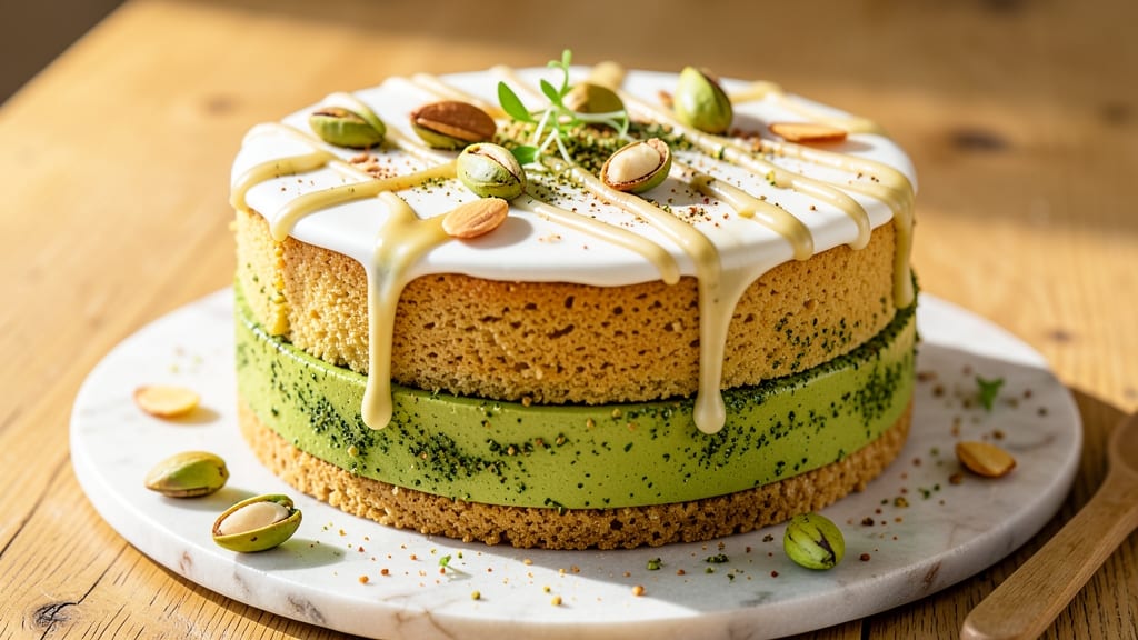 Almond Pistachio Cake Recipe: Nutty Crunch With Moist Vanilla Layers