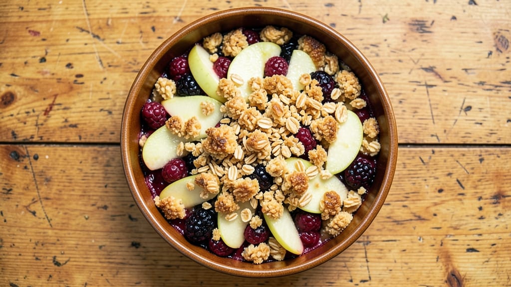 Apple and Blackberry Crumble Cake Recipe: Warm Spice Streusel Over Juicy Fruit Layers