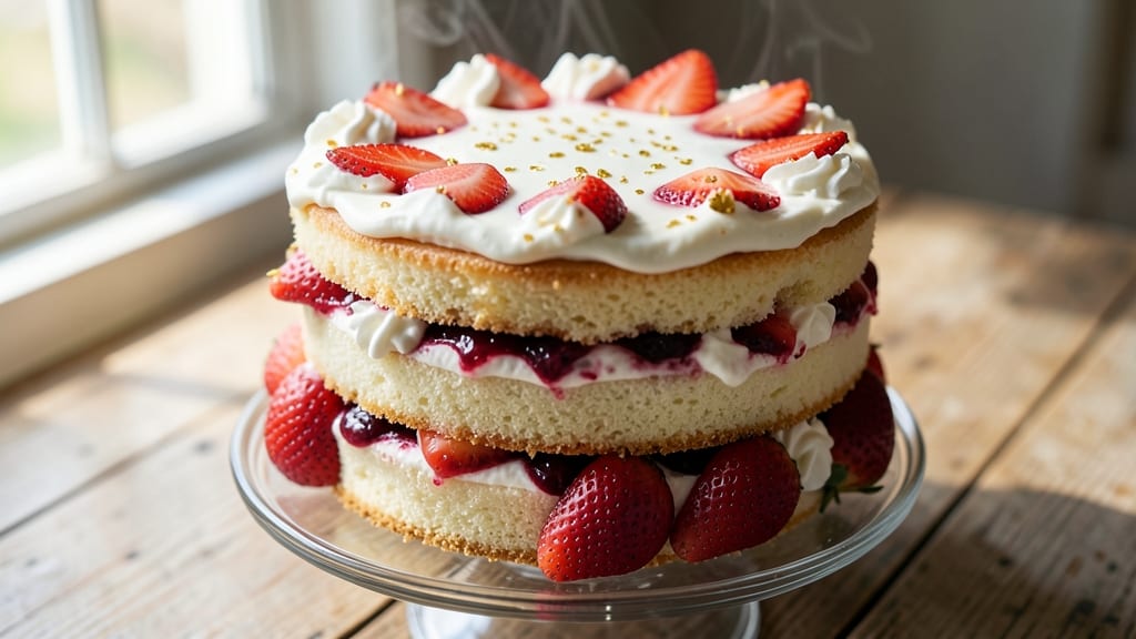 Ambrosia Bakery Strawberry Cake Recipe: Layers of Vanilla Bliss With Fresh Berries