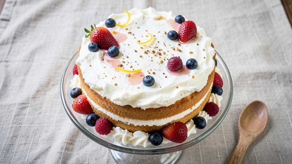Angel Food Cake with Berries Recipe: Light-as-Air Cloud Topped With Bursting Fruit