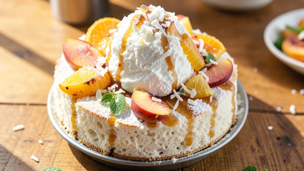 Angel Food Cake Mix and Canned Fruit Recipe: Light Clouds with Bursting Fruit Surprise