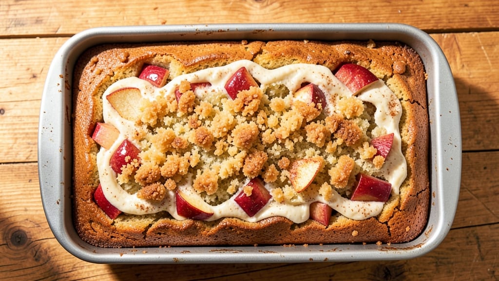 Apple Cake Loaf Pan Recipe: Vanilla Streusel Crown Over Warm Cinnamon Layers