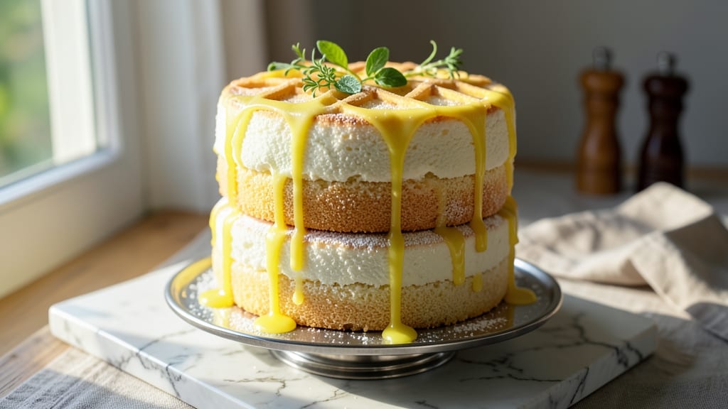 Angel Food Cake with Lemon Glaze Recipe: Ethereal Lightness and Zesty Brightness
