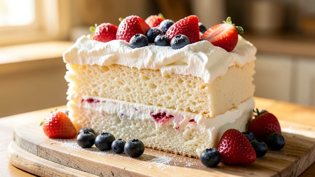 Angel Food Cake With Berries and Whipped Cream Recipe: Light-as-Air Layers Bursting With Summer Flavors