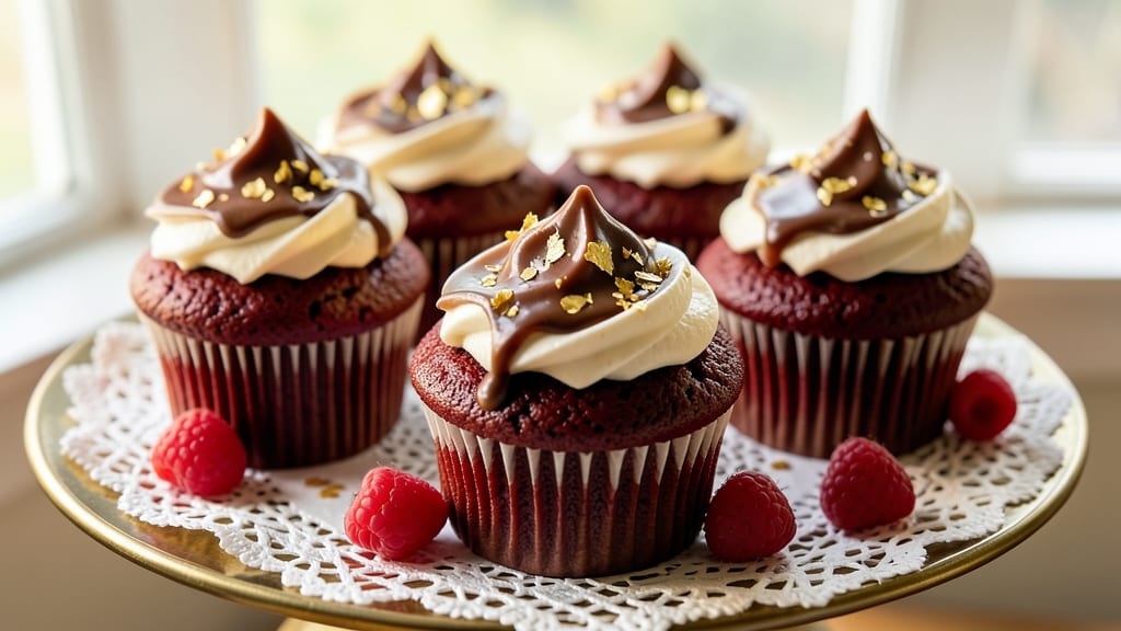 Auntie Em's Red Velvet Cupcakes Recipe: Moist Layers With Cream Cheese Frosting Swirls