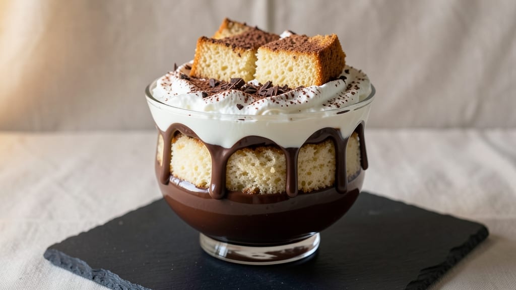 Angel Food Cake Chocolate Trifle Recipe: Light Layers With Hidden Fudge Swirl