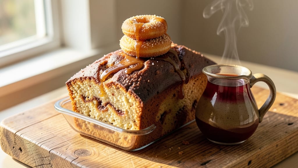 Apple Cider Doughnut Loaf Cake Recipe: Caramelized Cider Glaze Drizzle Over Spiced Cake Layers