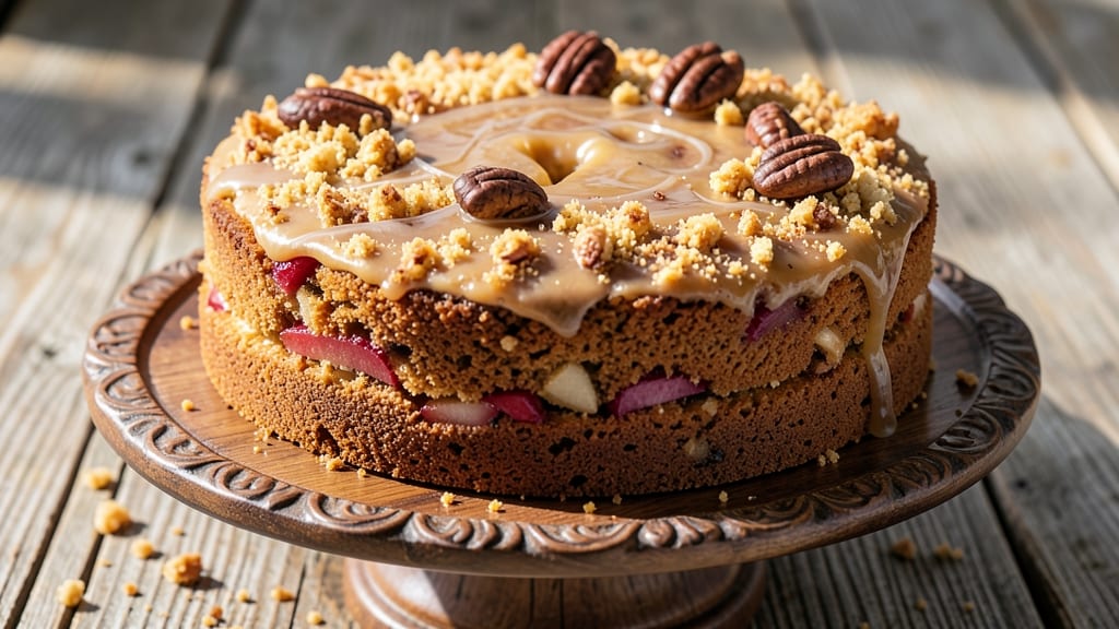 Apple Walnut Coffee Cake Recipe: Crunchy Top With Caramelized Walnut Clusters