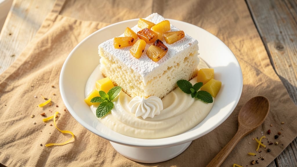 Angel Food Cake Recipe With Pineapple And Vanilla Pudding: Tropical Lightness With Creamy Layers