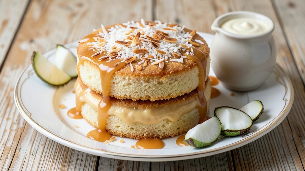 Asian Coconut Cake Recipe: Tropical Layers with Creamy Curd Center