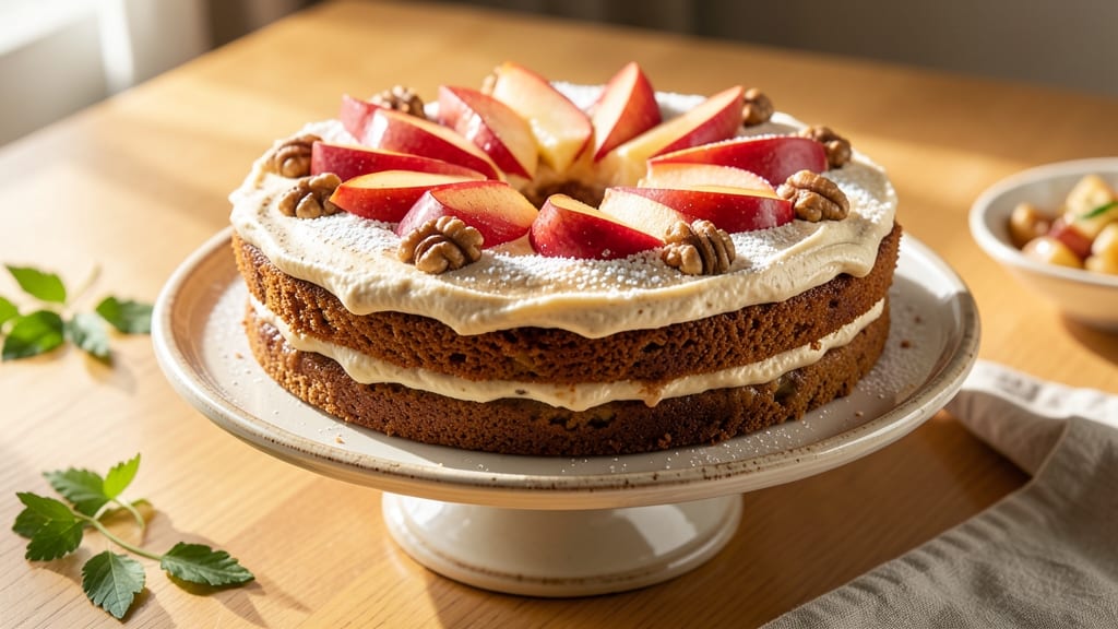 Apple Cinnamon Walnut Cake Recipe: Warm Spice Streusel Over Moist Vanilla Layers