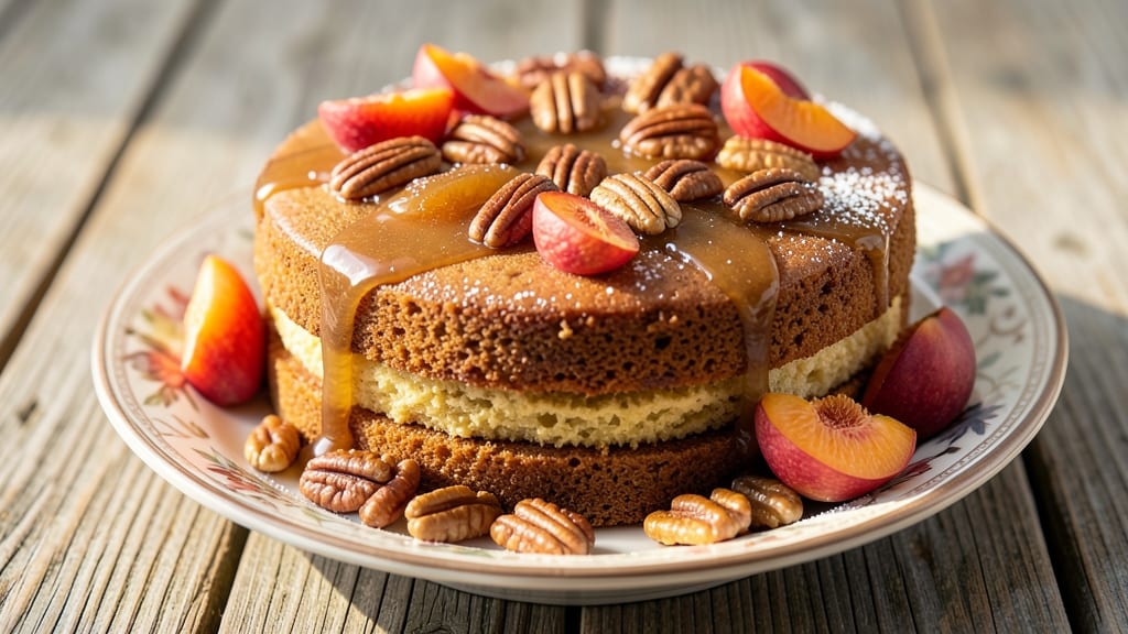 Apricot Pecan Cake Recipe: Buttery Streusel Crown Over Warm Spiced Fruit Layers