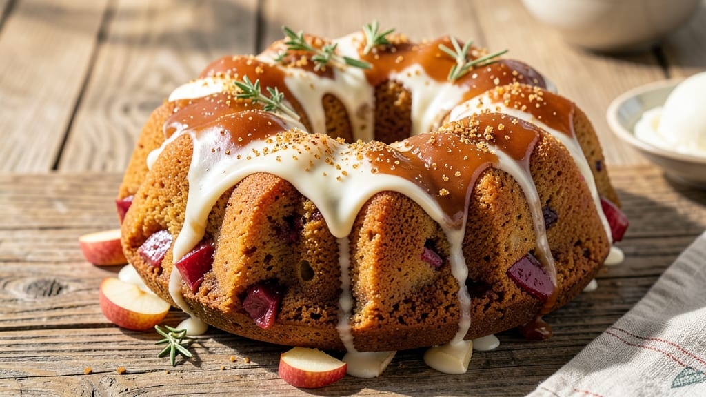 Apple Dapple Bundt Cake Recipe: Spiced Apple Streusel Crown Over Vanilla Bliss