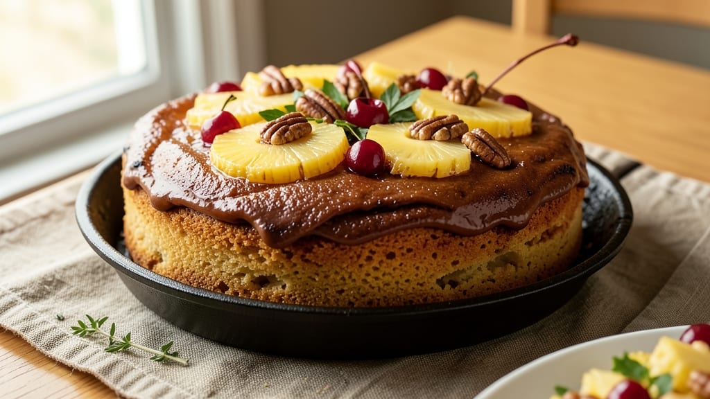 Alton Brown's Pineapple Upside Down Cake Recipe: Caramelized Top and Juicy Fruit Layers